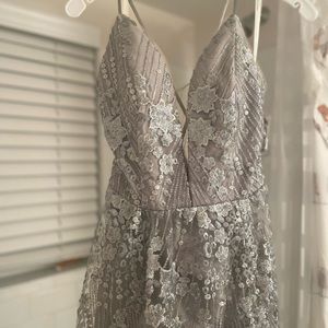 David’s Bridal stunning sequin silver dress